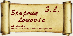 Stojana Lomović vizit kartica